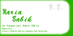 maria babik business card